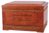 Carved Borders Cherry Wood Cremation Urn and Memory Chest