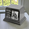 K-9 Service Dog Photo Black Granite Ark Pet Cremation Urn