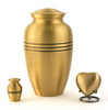Classic Bronze Heart Brass Keepsake Cremation Urn - Engravable