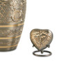 Classic Platinum Heart Brass Keepsake Cremation Urn