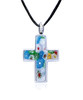 Color Cross Stainless Steel Cremation Jewelry Pendant Necklace