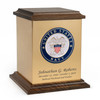 Navy Emblem Bronze and Walnut Cremation Urn