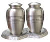 Companion Classic Pewter Brass Cremation Urn with Hearts Base