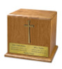 Cross Cherry Wood Companion Cremation Urn