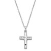 Cross with Gold Finish Accent and CZ Stone Sterling Silver Cremation Jewelry Pendant