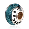 Crystal Blue Cremains Encased in Glass Cremation Jewelry Pandora-Troll Style Bead