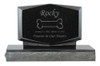 Dog Bone Pet Upright Grave Marker Black Granite Laser-Engraved Memorial Headstone