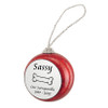 Dog Bone Red Glitter Memorial Holiday Tree Ornament