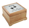 Small Dog Paw Prints Laser Engraved Nameplate Red Alder Wood Pet Cremation Urn