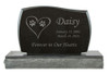 Dog Prints in Heart Pet Upright Grave Marker Black Granite Laser-Engraved Memorial Headstone Design 2