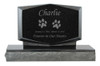 Dog Prints Pet Upright Grave Marker Black Granite Laser-Engraved Memorial Headstone