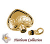 Double Etched Heart Cremation Jewelry in Solid 14k Yellow Gold or White Gold