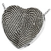 Double Fingerprint Heart Slider Sterling Silver Memorial Cremation Pendant Necklace