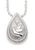 Dove and Star Teardrop Sterling Silver Cremation Jewelry Pendant Necklace