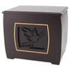 Dove with Olive Branch Modern Companion Wood Cremation Urn