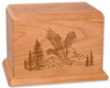 Eagle Cherry Wood Newport Laser Carved Cremation Urn