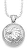 Eagle Round Sterling Silver Cremation Jewelry Pendant Necklace
