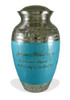 Elegant Baby Blue Fleur-de-Lis Keepsake Brass Cremation Urn