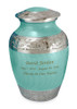 Elegant Baby Blue Fleur-de-Lis Small Brass Cremation Urn