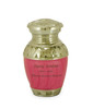 Elegant Pink Fleur-de-Lis Keepsake Brass Cremation Urn