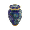 Elite Floral Garden Blue Cloisonne Brass Keepsake Cremation Urn