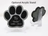 Large Engraved Paw Print Laser-Engraved Pet Plaque Black Granite Memorial