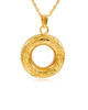 Etched Wreath Gold Vermeil Cremation Jewelry Pendant Necklace