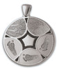 Family Ties Thumbies 3D Fingerprint Sterling Silver Keepsake Memorial Pendant/Charm - Five Prints