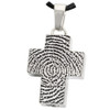 Fingerprint Classic Cross Stainless Steel Memorial Cremation Pendant Necklace