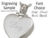 Fingerprint Heart Slider Stainless Steel Memorial Pendant Necklace