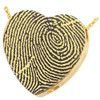 Fingerprint Heart Slider Solid 14k Gold Memorial Cremation Pendant Necklace