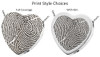 Fingerprint Heart Slider Sterling Silver Memorial Cremation Pendant Necklace