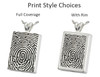 Fingerprint Rectangle Sterling Silver Memorial Cremation Pendant Necklace