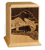 Fisherman's Paradise Cherry Wood Cremation Urn