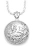 Flower and Butterfly Round Sterling Silver Cremation Jewelry Pendant Necklace