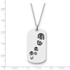 Footsteps Dog Tag Antiqued Sterling Silver Memorial Jewelry Pendant