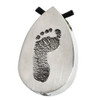 Footprint Teardrop Stainless Steel Memorial Cremation Pendant Necklace