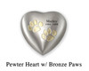 White Paw Print Heart Teddy Bear Pet Urn