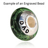 Frosted Ice Cremains Encased in Glass Cremation Jewelry Pandora-Troll Style Bead