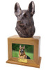German Shepherd Photo Oak Wood Pet Cremation Urn