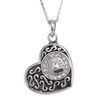 Girl Handprint in Heart Sterling Silver Cremation Jewelry Necklace