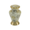 Glenwood White Marble Brass Keepsake Cremation Urn