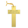 Cross Double-Sided Memorial Ornament - Engraved - Gold