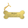 Dog Bone Double-Sided Memorial Ornament - Engraved - Gold