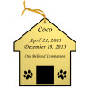 Dog House Double-Sided Memorial Ornament - Engraved - Gold