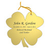 Shamrock Double-Sided Memorial Ornament - Engraved - Gold