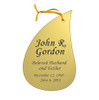 Tear Drop Double-Sided Memorial Ornament - Engraved - Gold