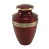 Grecian Crimson Brass Cremation Urn - Engravable
