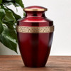 Grecian Crimson Brass Cremation Urn - Engravable