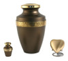 Grecian Rustic Bronze Brass Cremation Urn - Engravable